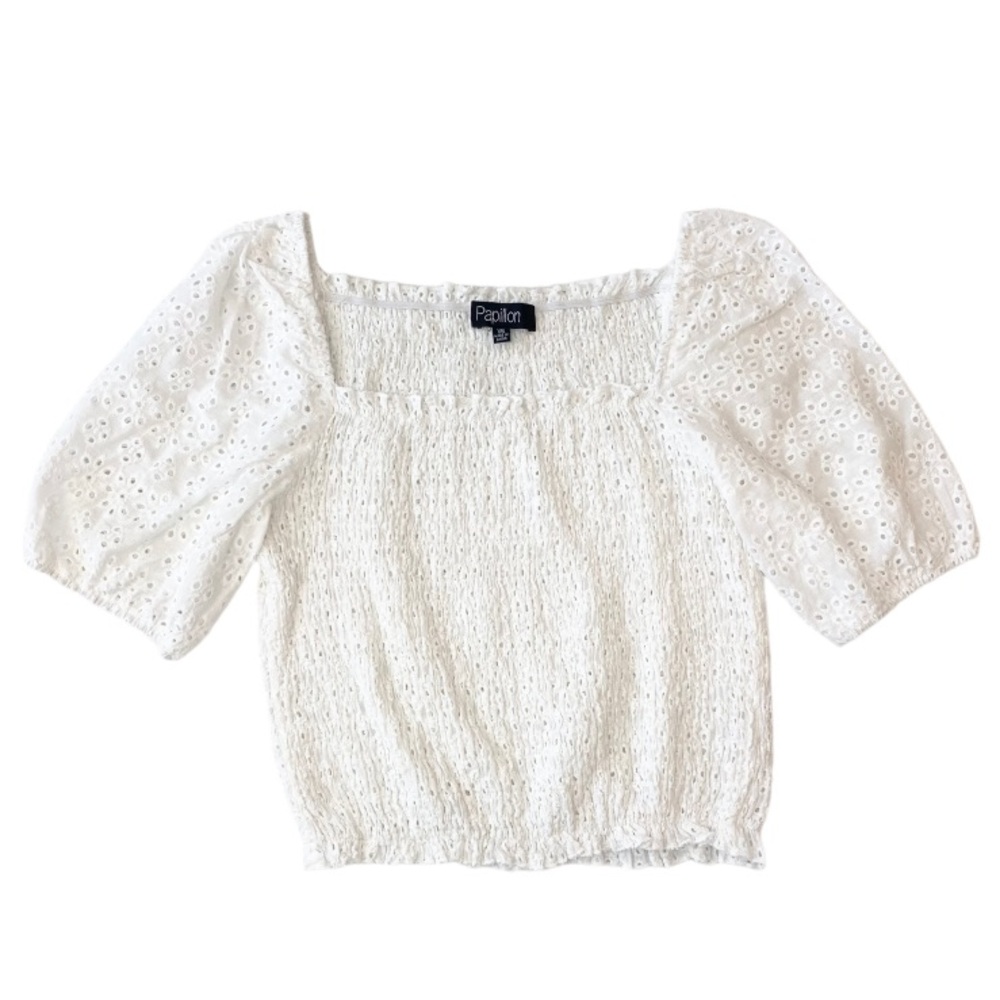 Papillon Smocked Eyelet Blouse